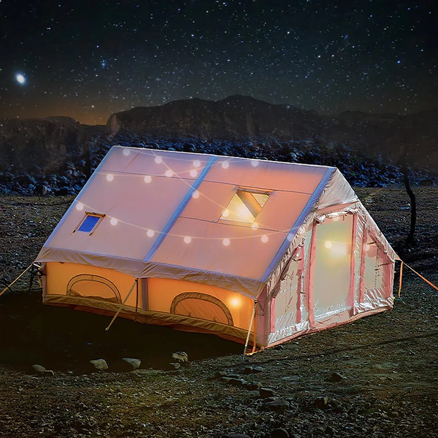 4 Season Inflatable Tent For Camping With Hand Pump Portable Glamping Tent