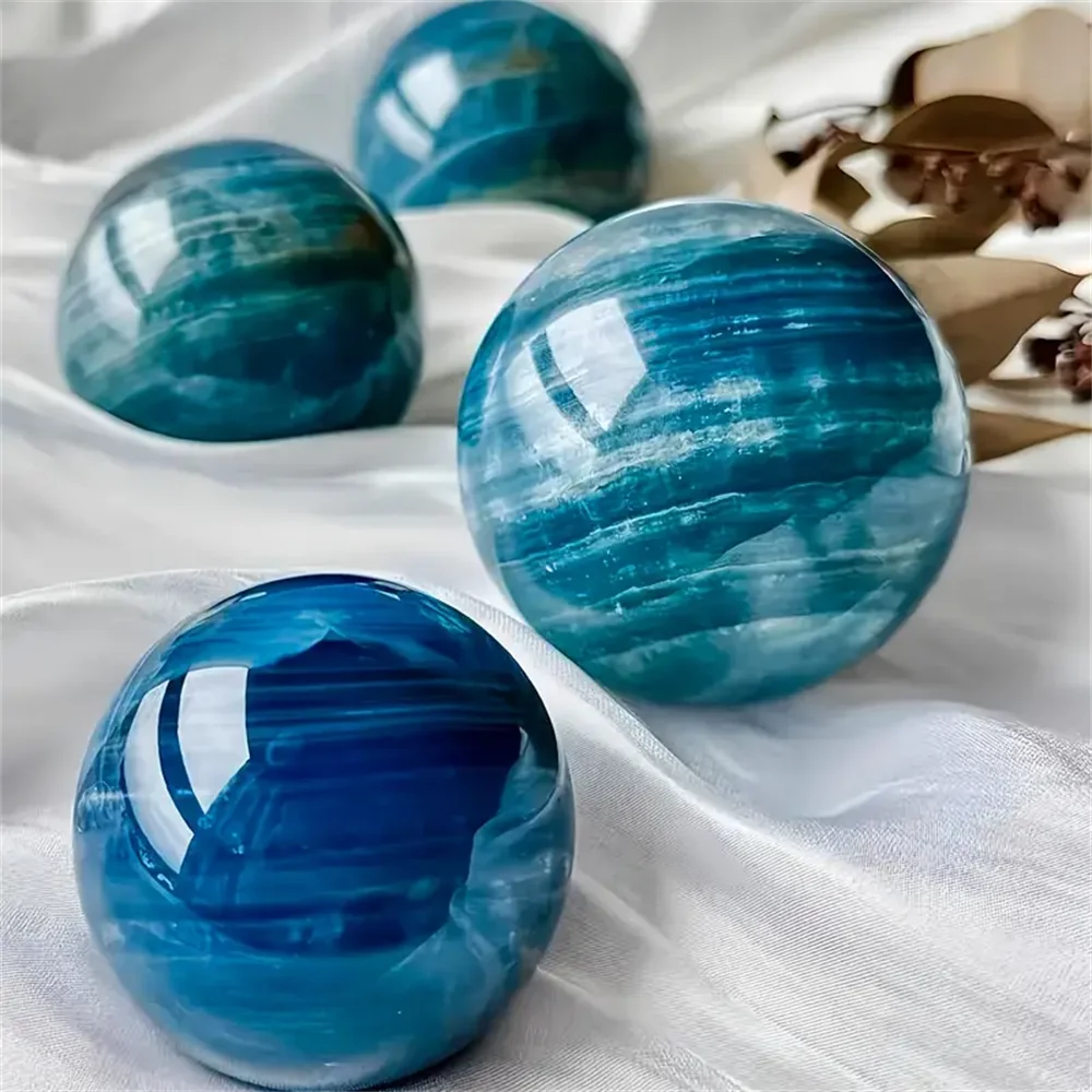 1pc Stunning Natural Blue Onyx Sphere Blue Lace Onyx Ball for Home and Office Decor Unique High End Gift