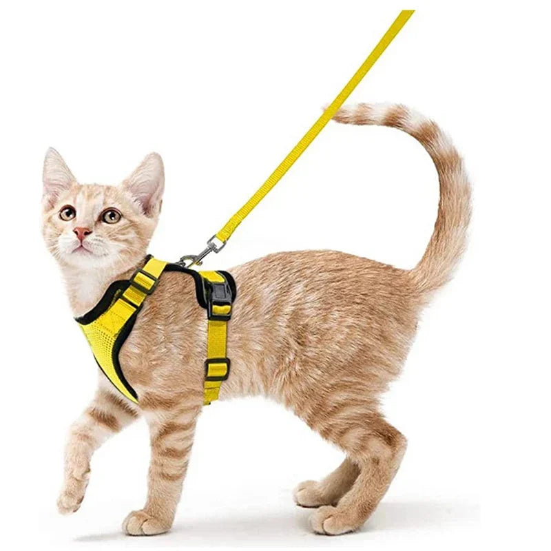 Cat Harness and Leash for Walking Escape Proof Soft Adjustable Vest Harnesses for Cats Easy Control Pet Collar