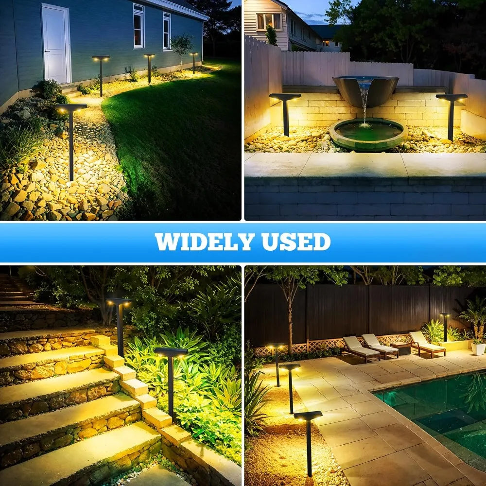 Solar Pathway Lights Waterproof Garden Decor Warm White