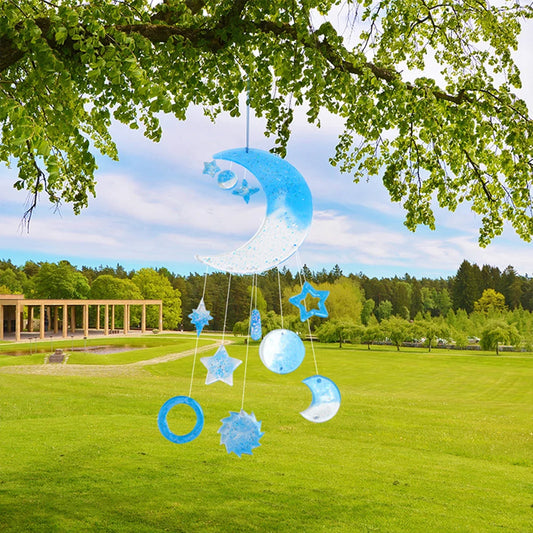 Resin Moon Wind Chimes Casting Mold Tools Silicone Crystal Mirror Mould Decor