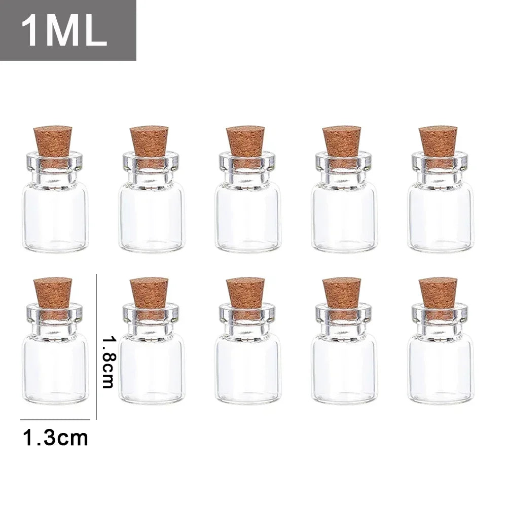 Clear Glass Wishing Bottles With Cork Stopper For DIY Gifts