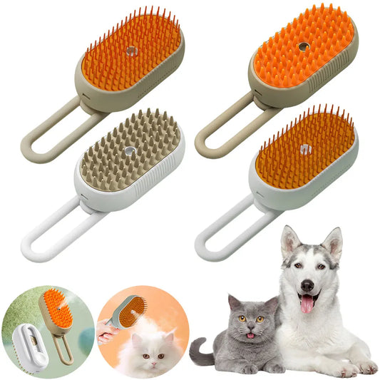 Cat Steam Brush 3 in 1 Pet Grooming Brush for Dogs and Cats Hair Removal and Detangling