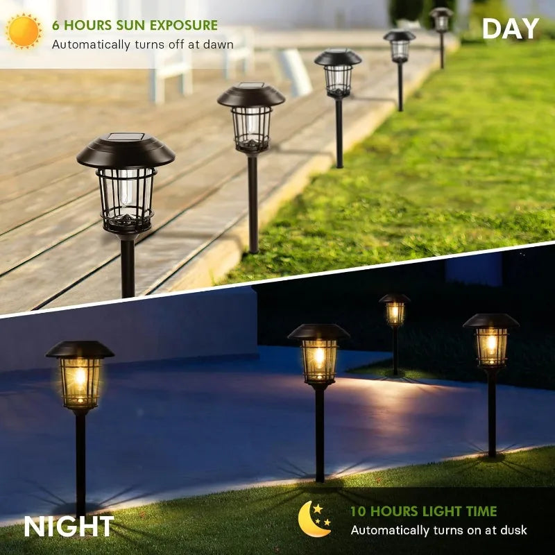 Grand Patio Solar Outdoor Lights 10 Pack Glass Pathway
