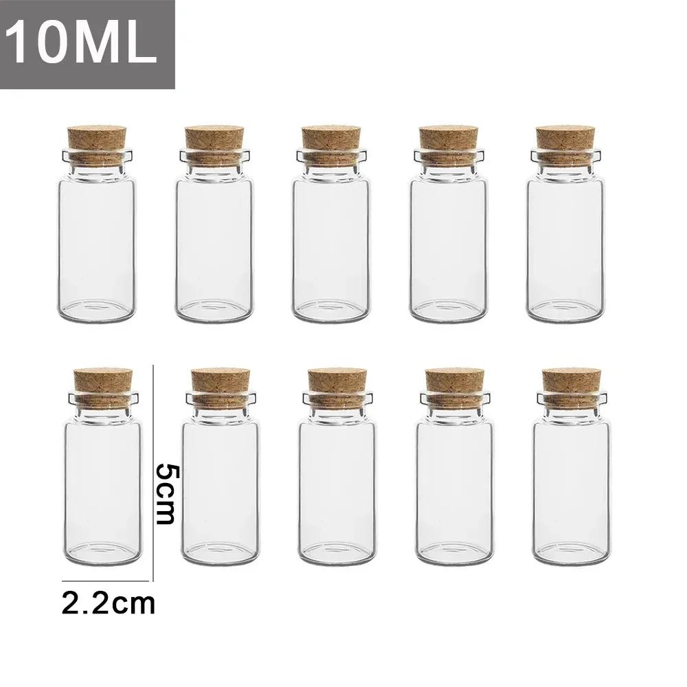 Clear Glass Wishing Bottles With Cork Stopper For DIY Gifts