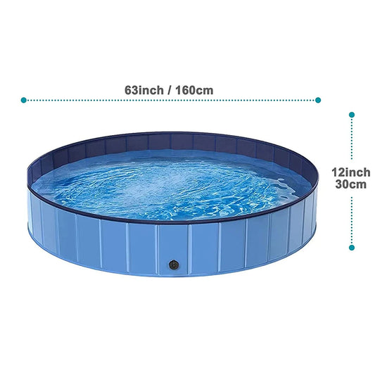 Dog Swimming Pool & Pool Cover Portable Plastic Pool Grooming Tub Bathing Scratch Resistance Pet Pools Bathtub for Large Dogs
