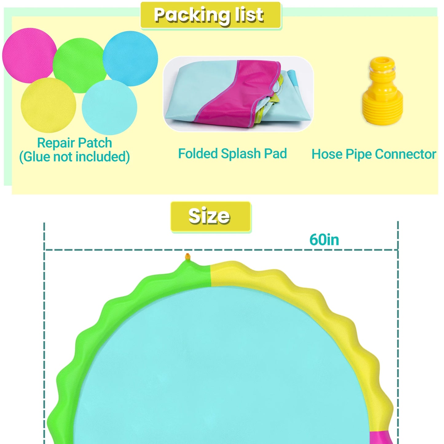 Splash Pad for Dogs Non Slip Outdoor Water Toys Sprinkler