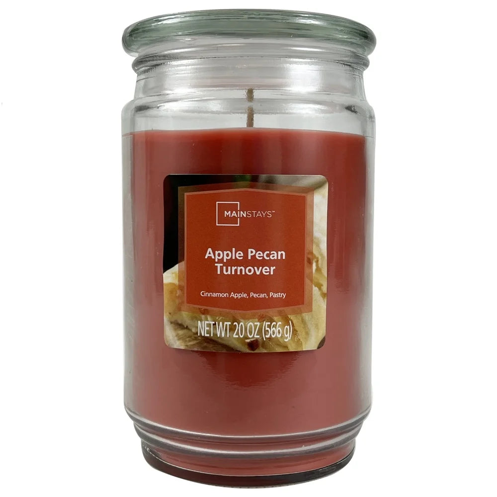 Apple Pecan Scented Candle 20 Ounce Single Wick Decorative Glass Jar Warm Spicy Aromatherapy Relaxation Gift Home Decor 100 To 120 Hour