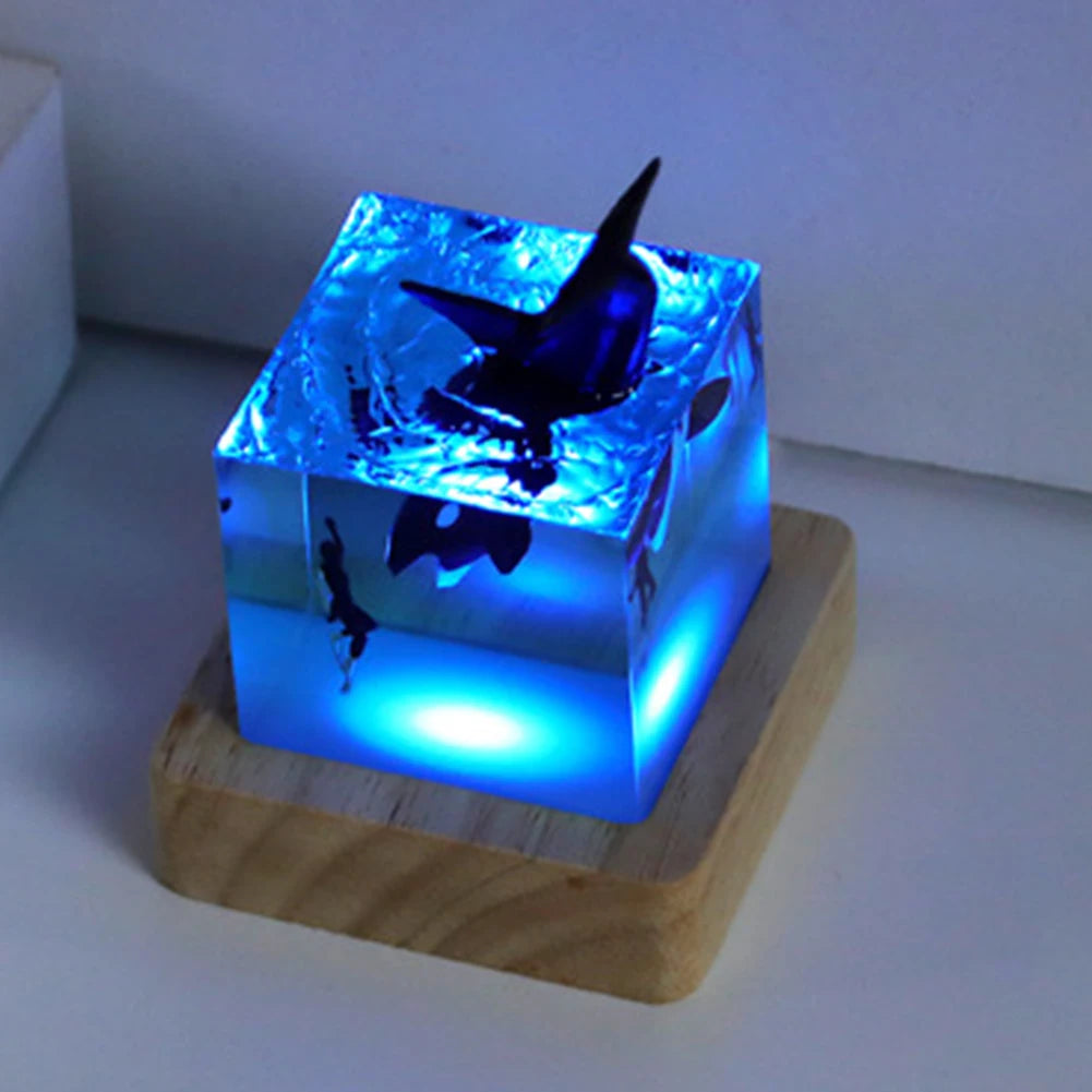 Marine Whale Cube Ornament With Light Ocean Decoration For Desktop Bookshelf