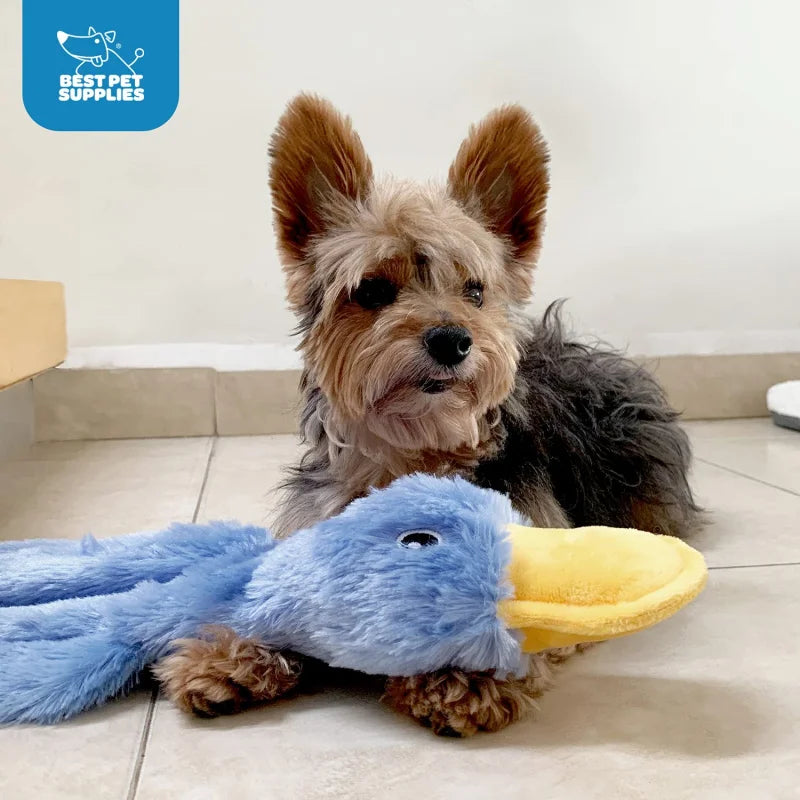 Dog Plush Sound Toy Yellow Duck Squeaky Interactive Stuffed Toy For Indestructible Dogs