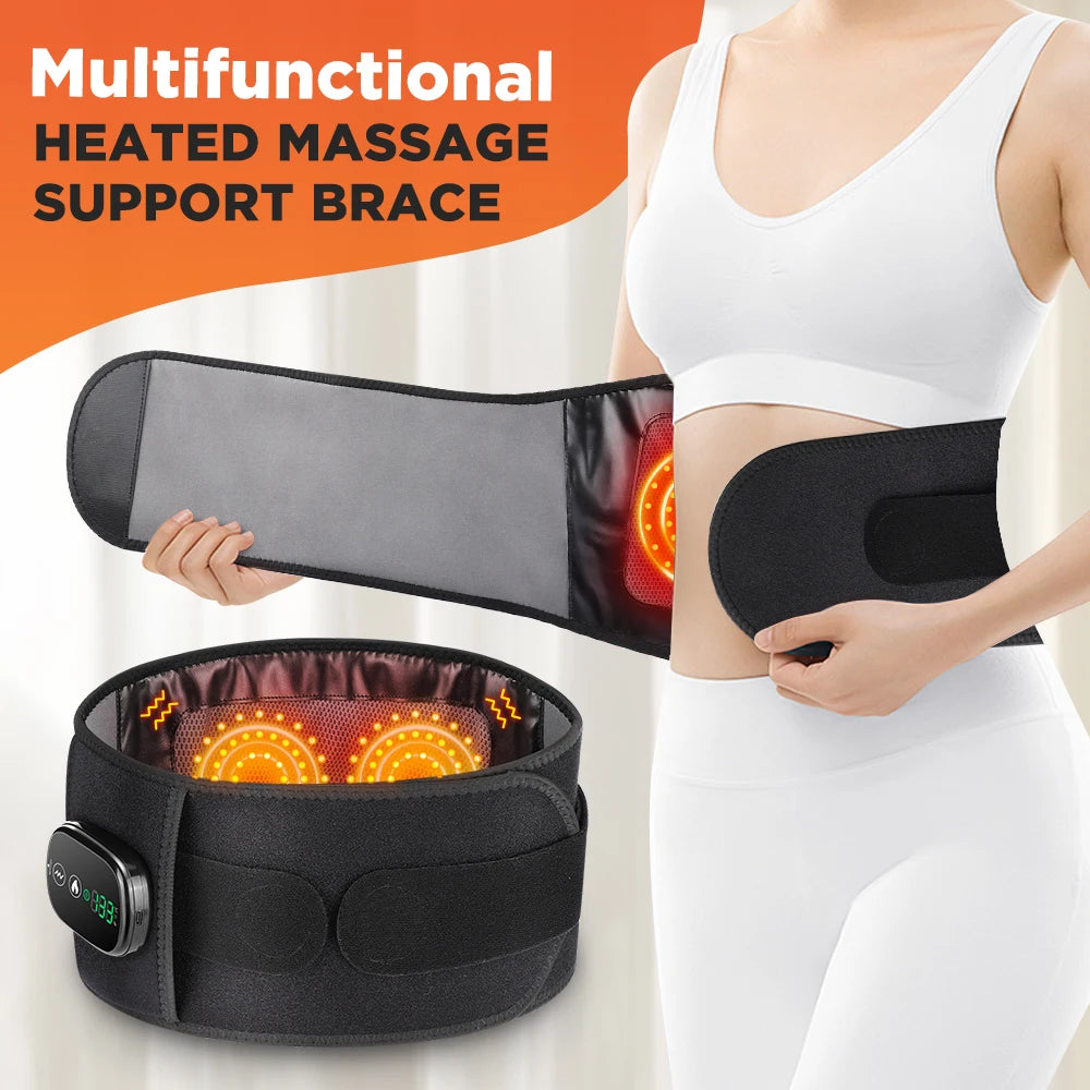 Heating Vibration Massager Belt with Red Light Hot Compress for Waist Support and Back Massage Lumbar Support Health Care