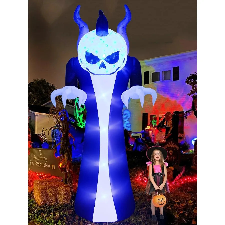 10 Ft Halloween Inflatable Ghost And Pumpkin Decoration LED