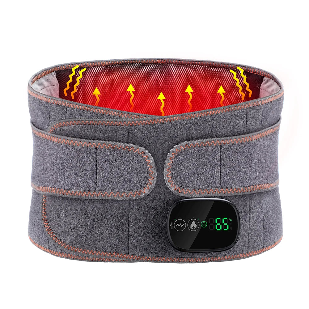 Heating Vibration Massager Belt with Red Light Hot Compress for Waist Support and Back Massage Lumbar Support Health Care