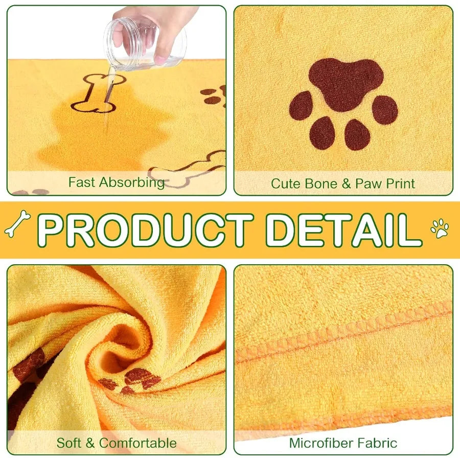 8 Pcs Dog Towels For Drying Pets Microfiber Quick Dry Bath Towels Absorbent
