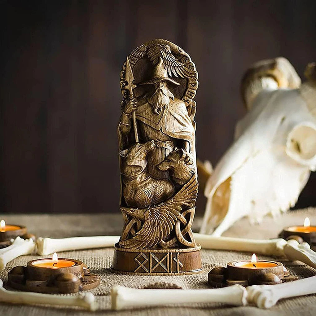 4 Pieces Set Gift Choice Norse Gods Sculpture Ornament Resin Materials Elegant Decoration Unique Style