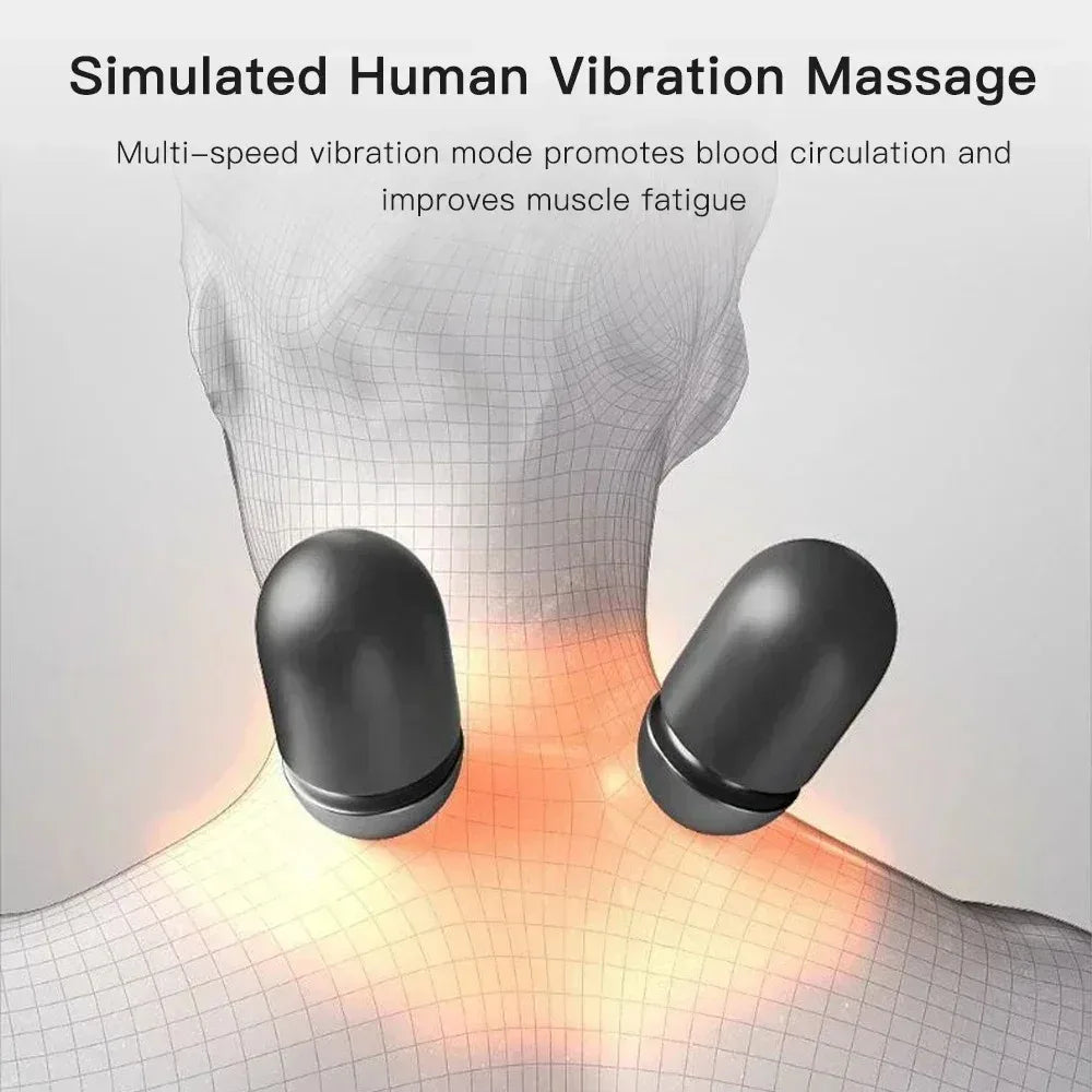 Okayso Electric Neck Massager Cervical Pillow with Hot Compress and Vibration for Neck and Shoulder Relief