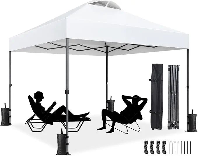 Amada 13x13 Pop Up Gazebo Outdoor Canopy Tent with Mosquito Netting for Backyard and Patio Furniture