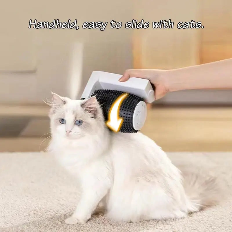 New Cat Self Groomer With Catnip Automatic Rotating Cat Massager Wall Corner Groomers Smart Self Cleaning Cat Brush