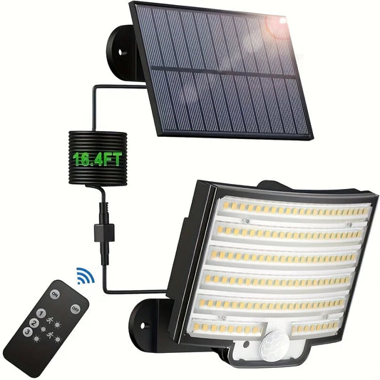 Solar Powered LED Motion Sensor Outdoor Security Light with Remote Control