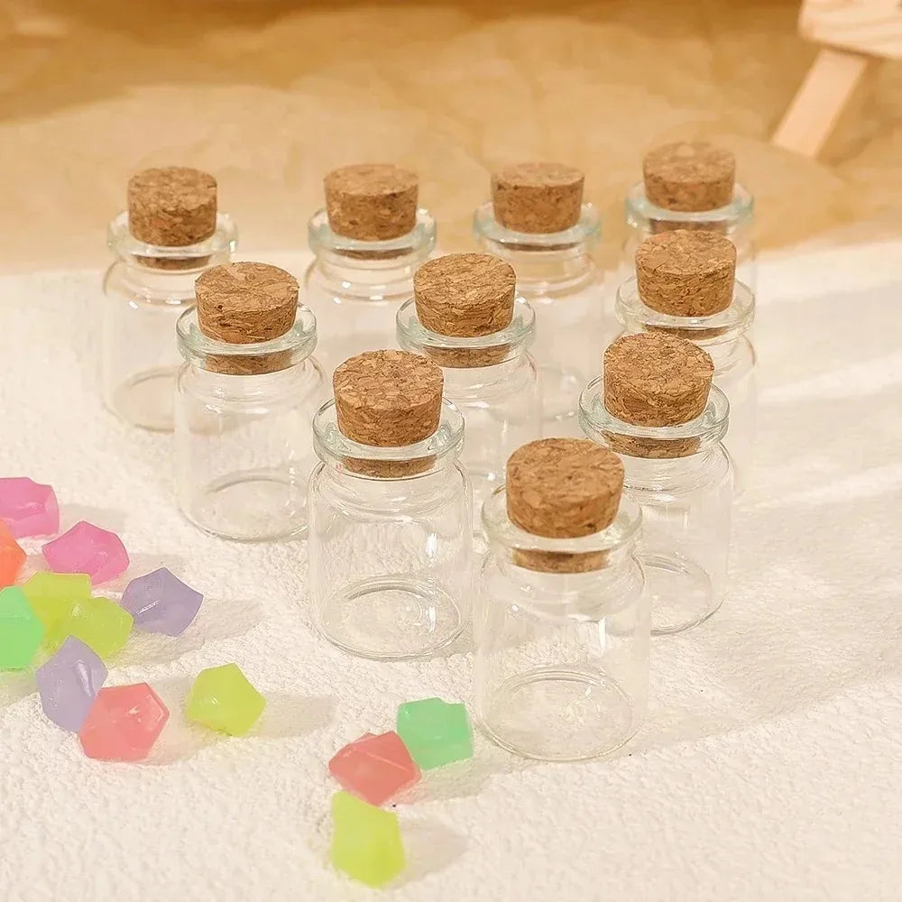 Clear Glass Wishing Bottles With Cork Stopper For DIY Gifts