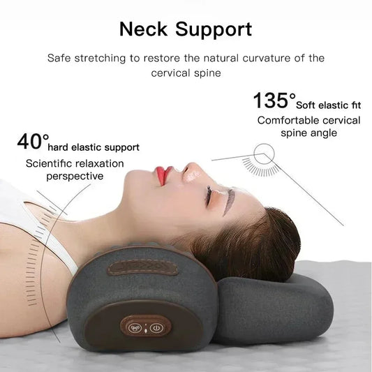Okayso Electric Neck Massager Cervical Pillow with Hot Compress and Vibration for Neck and Shoulder Relief