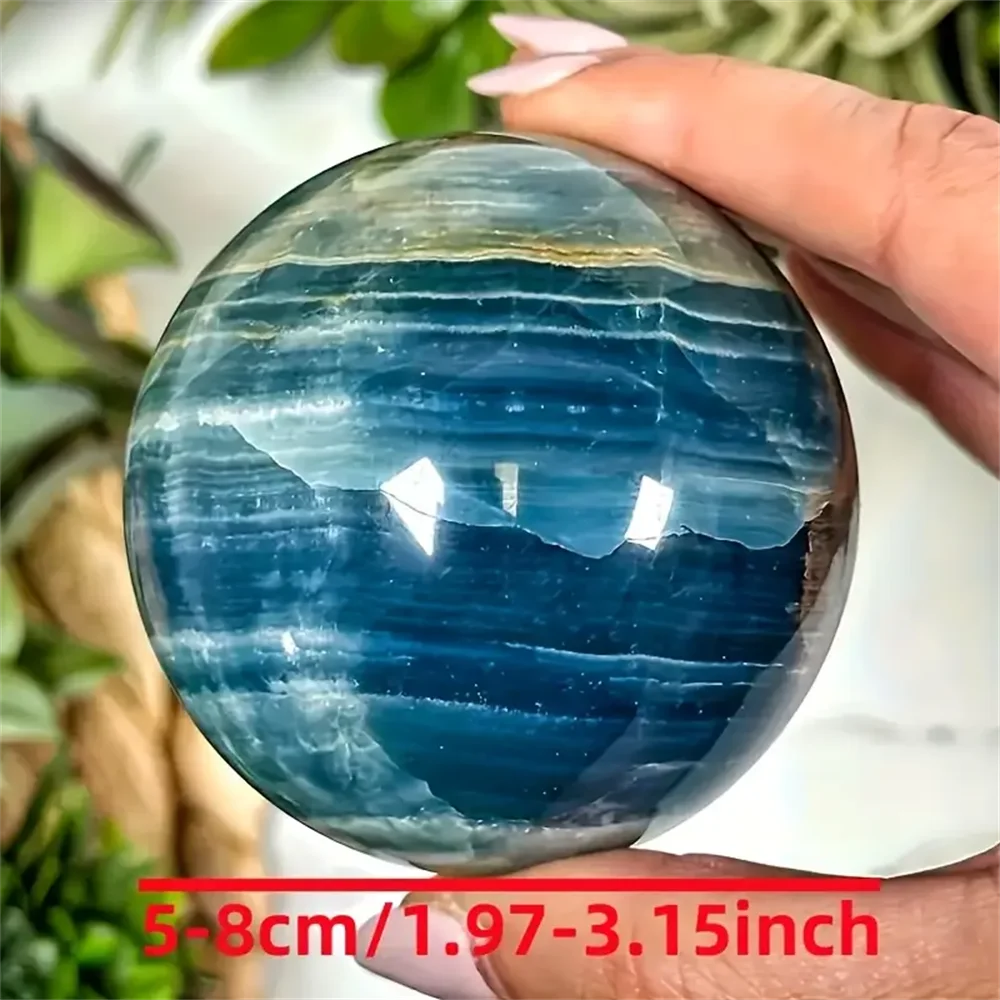 1pc Stunning Natural Blue Onyx Sphere Blue Lace Onyx Ball for Home and Office Decor Unique High End Gift