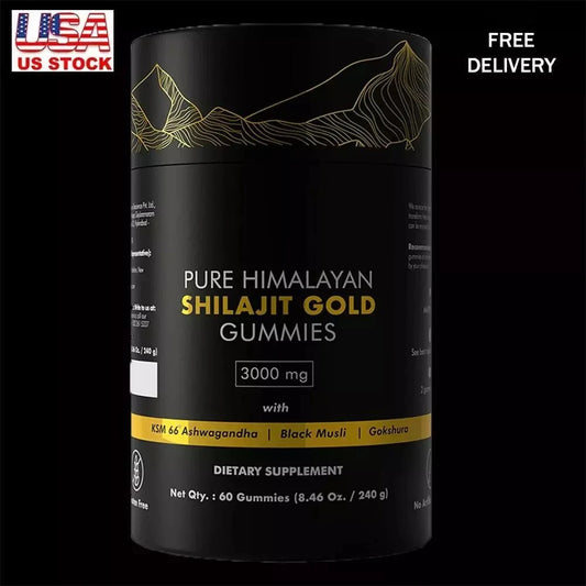 Pure Himalayan Shilajit Gummies 3000Mg Gold Grade Ashwagandha