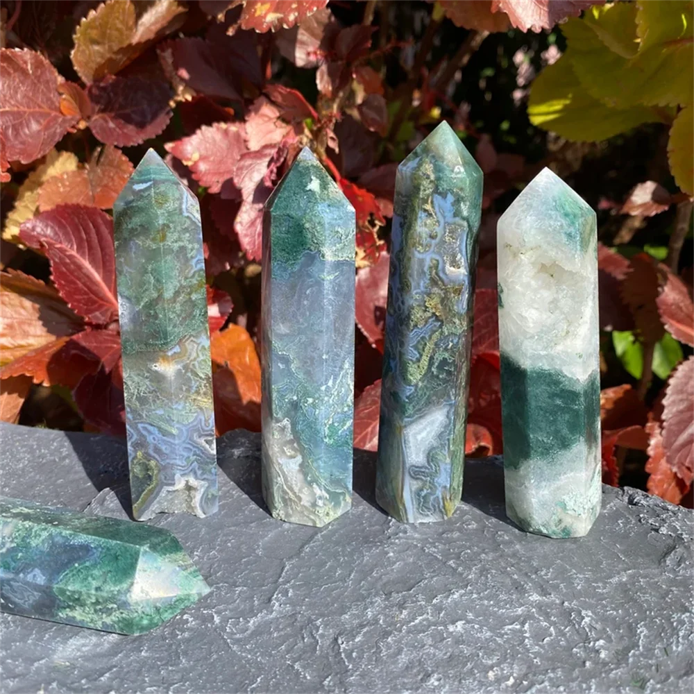 Water Grass Agate Quartz Point Obelisk Tower For Home Decor