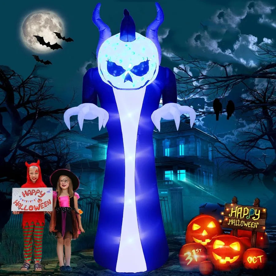10 Ft Halloween Inflatable Ghost And Pumpkin Decoration LED