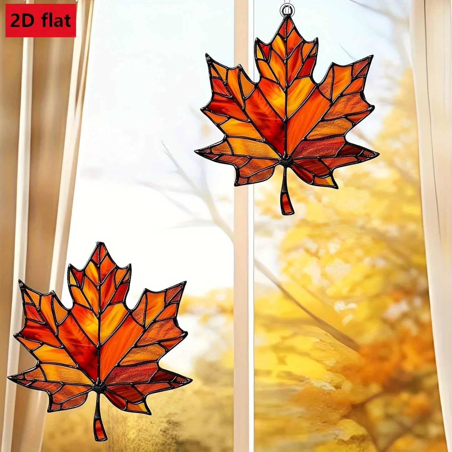 Thanksgiving Acrylic Maple Leaf Light Catcher for Home and Door Decor Gifts