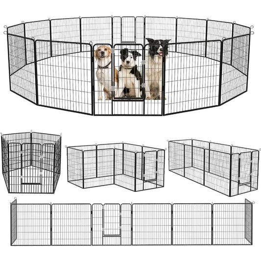 Rustproof Heavy Duty Dog Playpen Fence With Doors 40 Inch