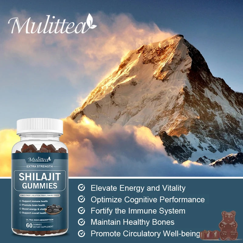 Mulittea Shilajit Gummies Trace Minerals Fulvic Acid
