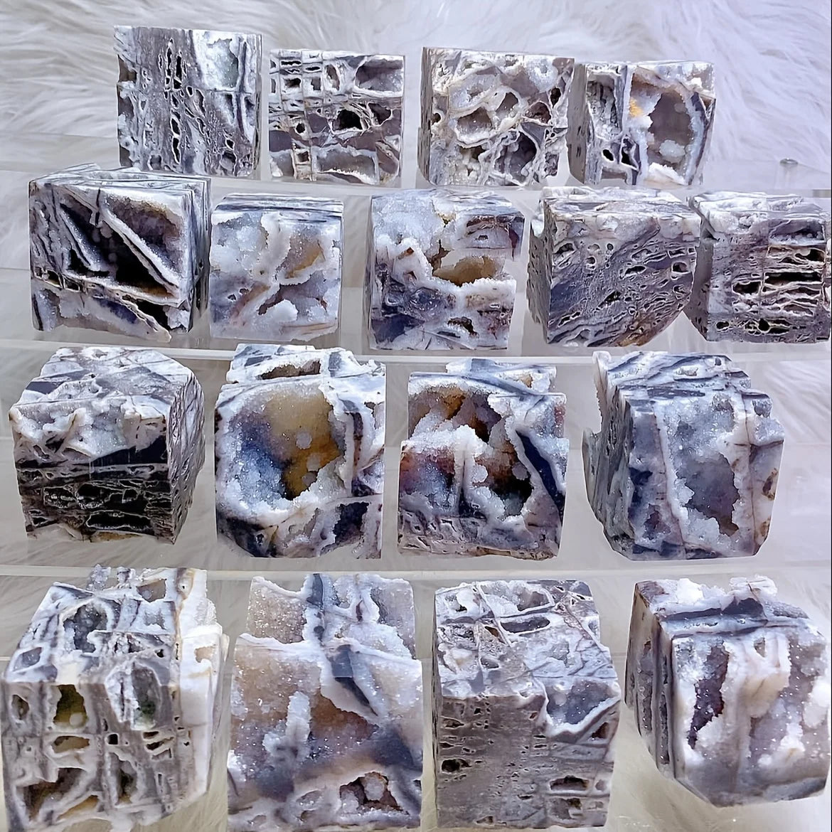 Sphalerite Geode Cube Crystal Druzy Home Decoration Gifts