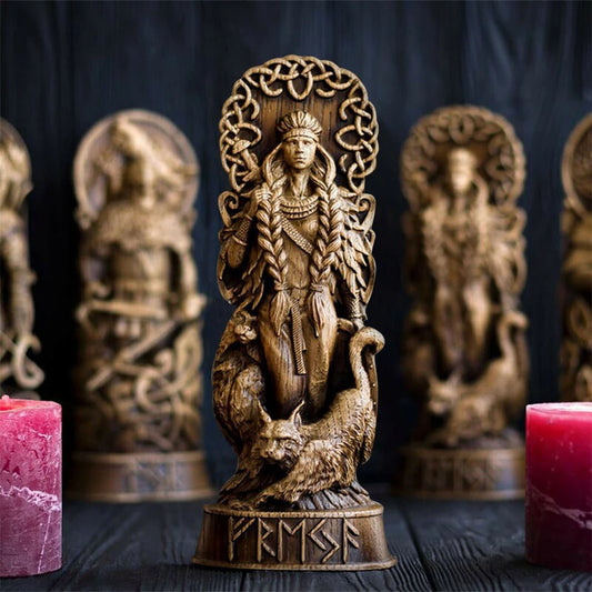 4 Pieces Set Gift Choice Norse Gods Sculpture Ornament Resin Materials Elegant Decoration Unique Style
