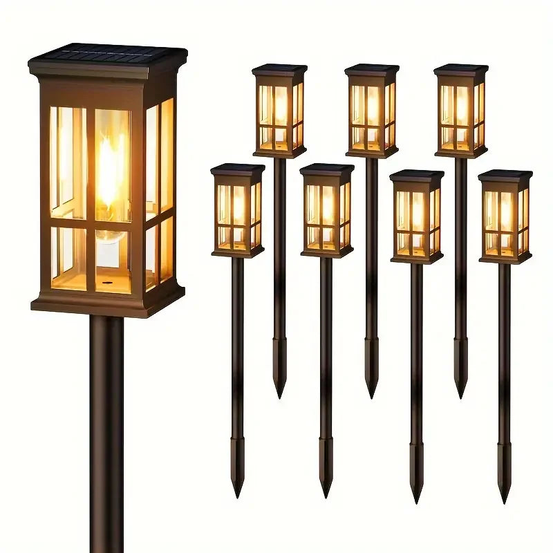 2 6 8 Pack Solar Pathway Lights For Outdoor Patio Walkway