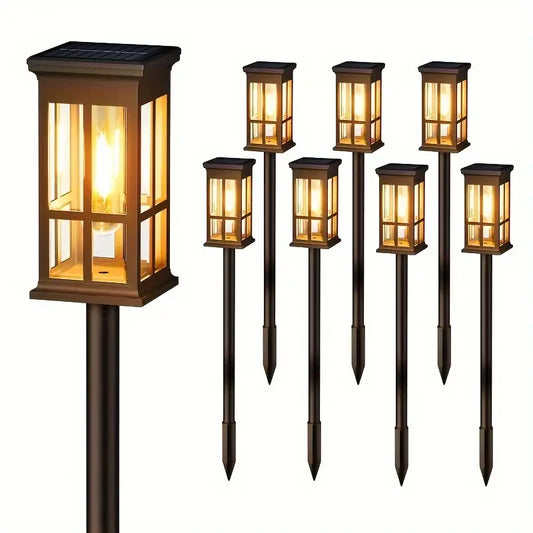 2 6 8 Pack Solar Pathway Lights For Outdoor Patio Walkway