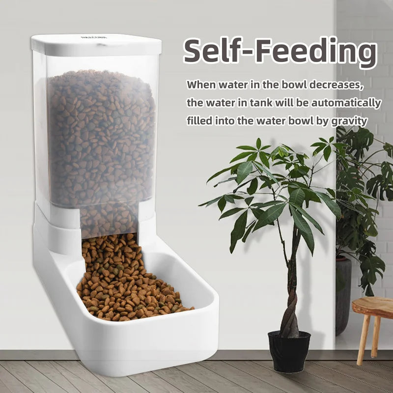 Pet Automatic Feeder Gravity Dispenser Food Storage Bucket Large Capacity Food Grade Materials Easy Cleaning for Cats and Dogs