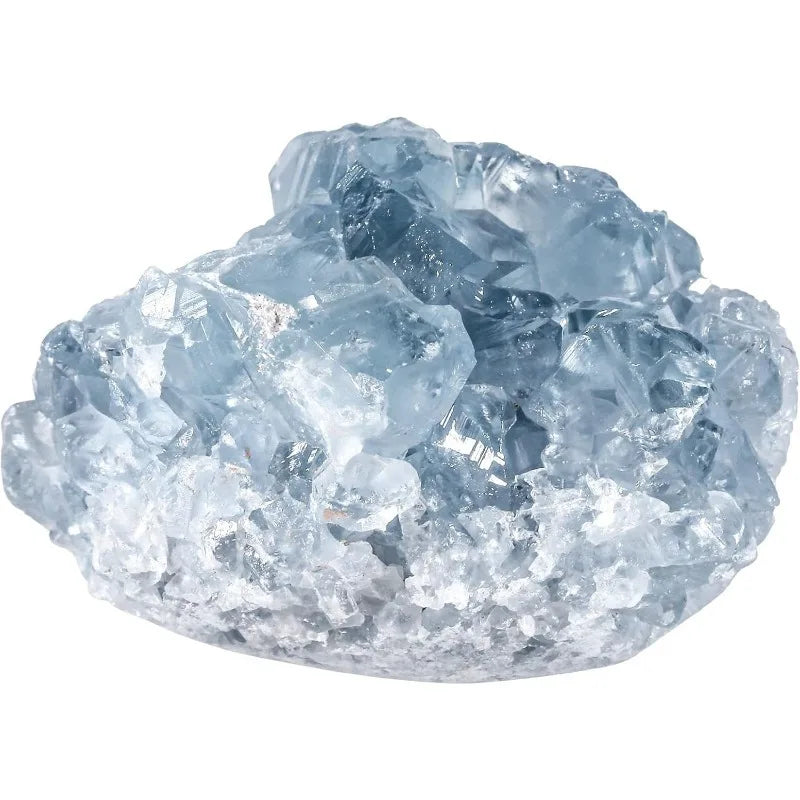 Large Natural Celestite Crystal Cluster 400-1000g Sky Blue Geode Rough Mineral for Healing and Decoration