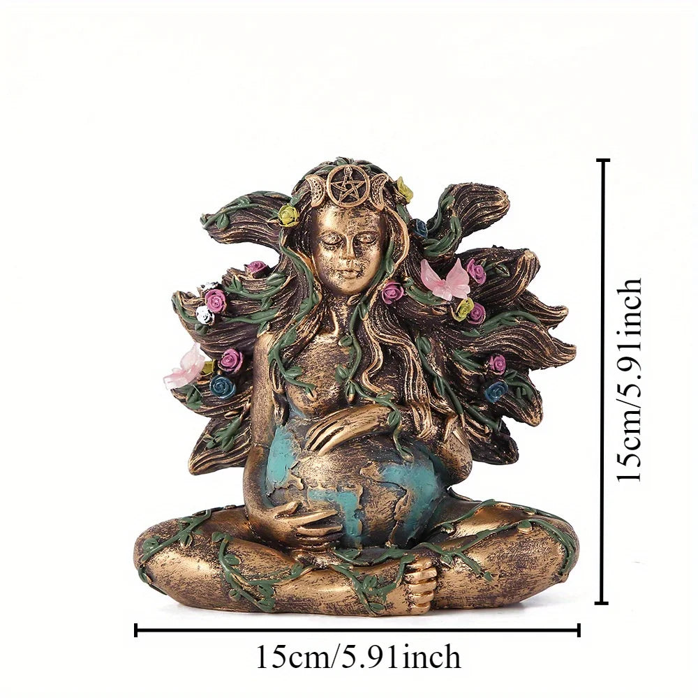 Butterfly Earth Mother Gaia Statue Resin Crafts Home Decoration Living Room Desktop Decor