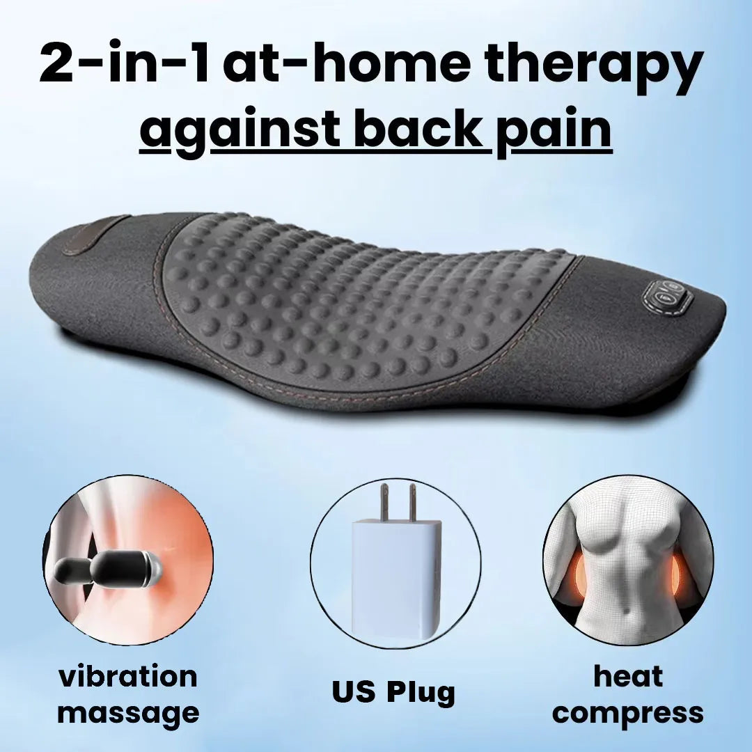 Okayso Waist Pillow Back Massage Protection Pad Heating Vibrating Back Massager for Waist Relief and Support