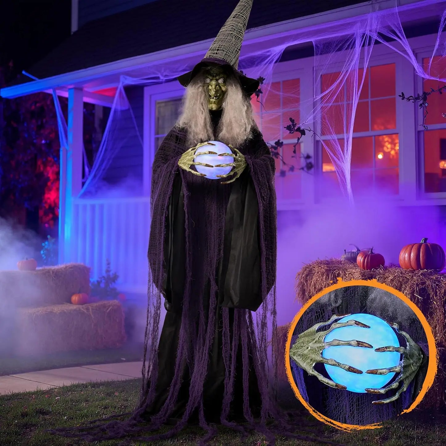 Joyfy 72 Inch Halloween Witch Animatronic With Motion