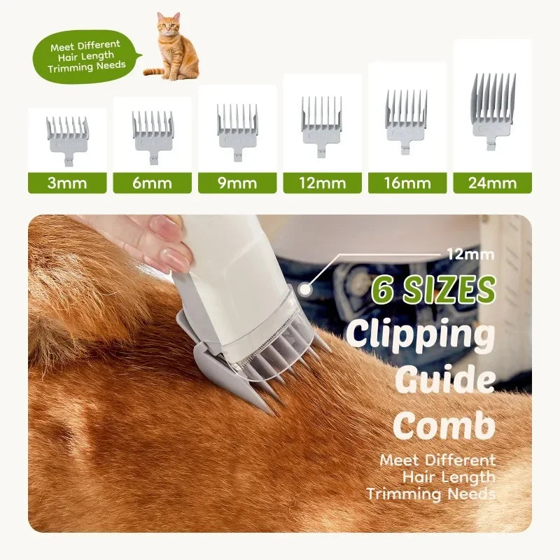 Gianna Dog Grooming Kit 2.5L Pet Hair Vacuum 5 In 1 Electric Clippers Cleaning Set for Dogs Cats and Other Animals