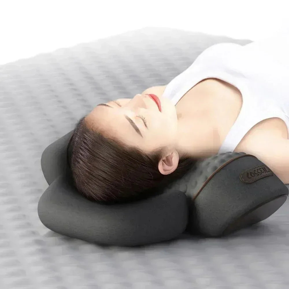 Okayso Electric Neck Massager Cervical Pillow with Hot Compress and Vibration for Neck and Shoulder Relief