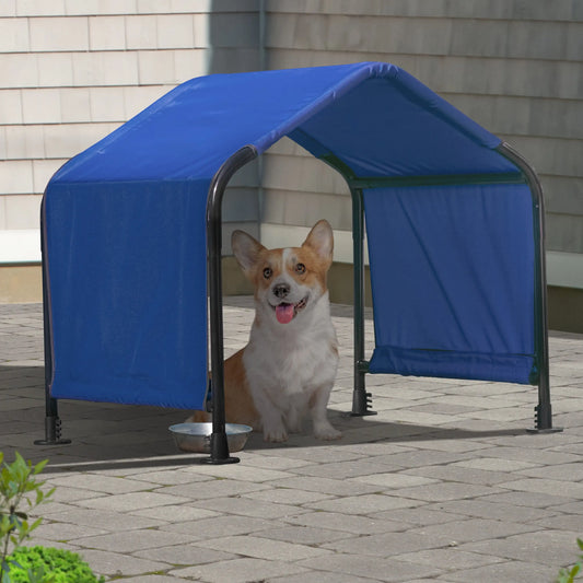 Pet Shelter Shade Tent 2.5 x 2 x 2.5 ft for Dogs Cats Animals Blue Small