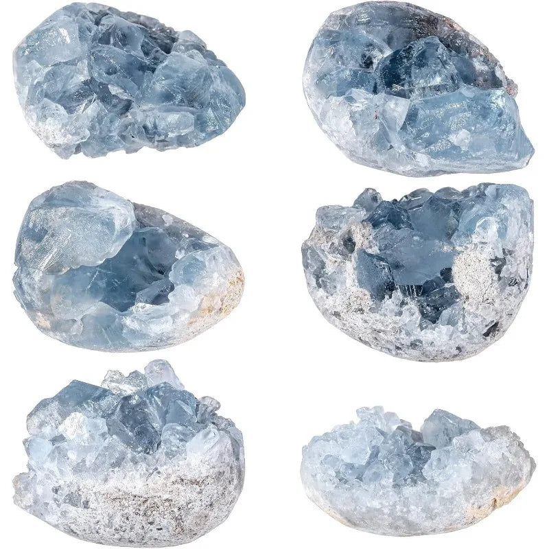 Large Natural Celestite Crystal Cluster 400-1000g Sky Blue Geode Rough Mineral for Healing and Decoration