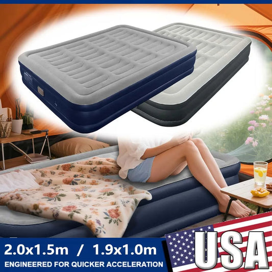 1 To 2 Person PVC Automatic Inflatable Mattress With Built In Pump For Camping