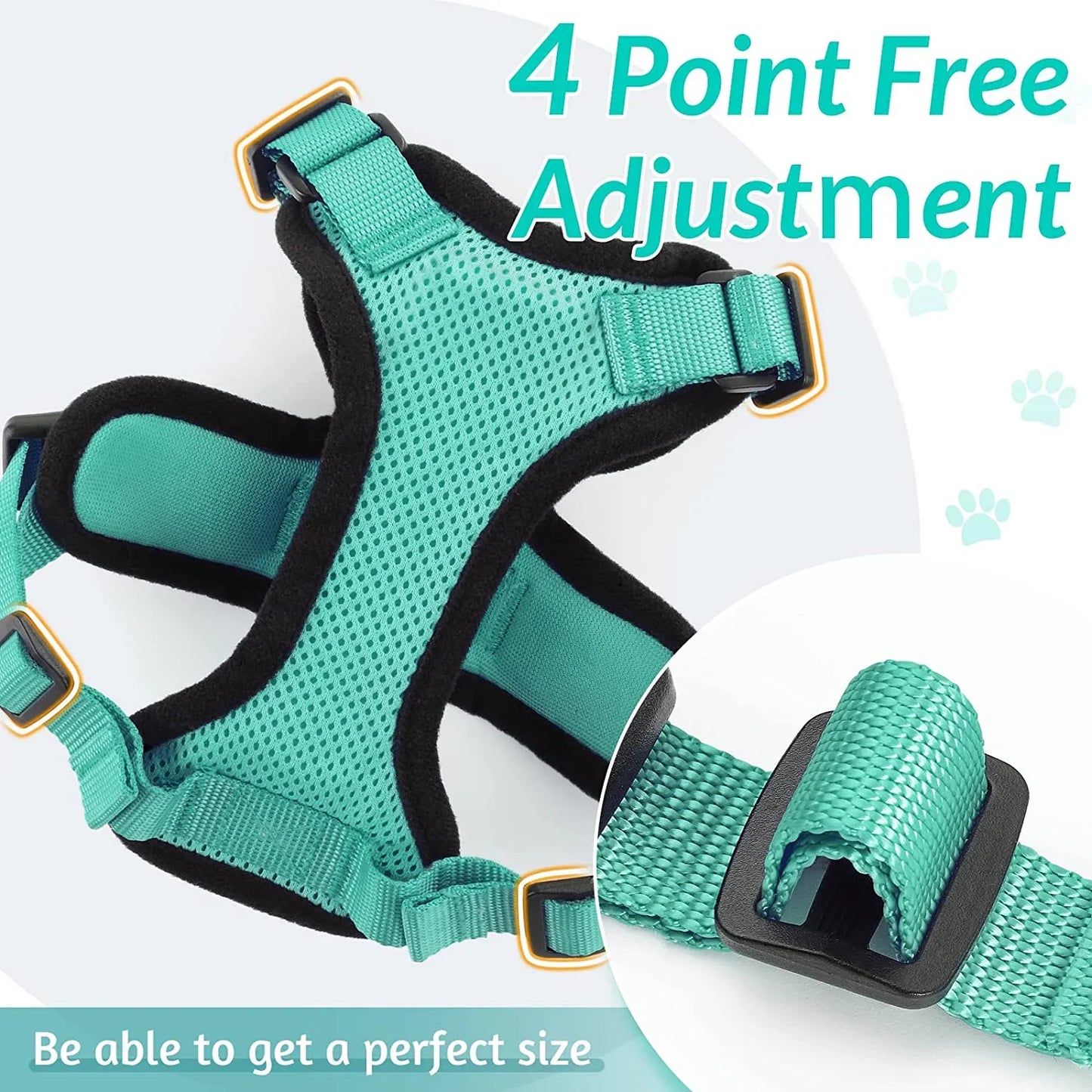 Cat Harness and Leash for Walking Escape Proof Soft Adjustable Vest Harnesses for Cats Easy Control Pet Collar