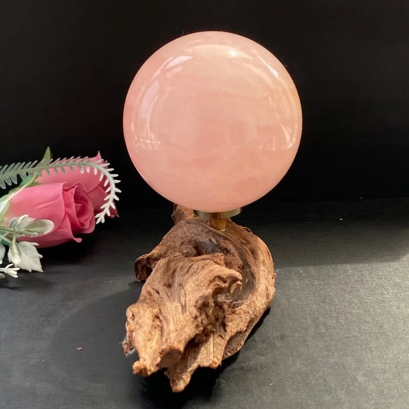 7-9cm Large Natural Rose Quarter Ball Healing Decoration Crystal Ball Room Decoration Pink Crystal Ball Souvenir Gift
