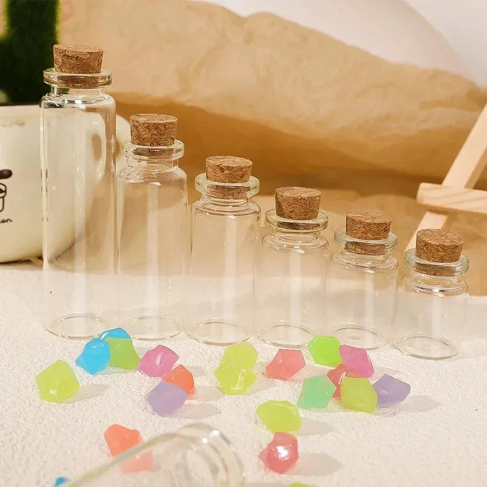 Clear Glass Wishing Bottles With Cork Stopper For DIY Gifts