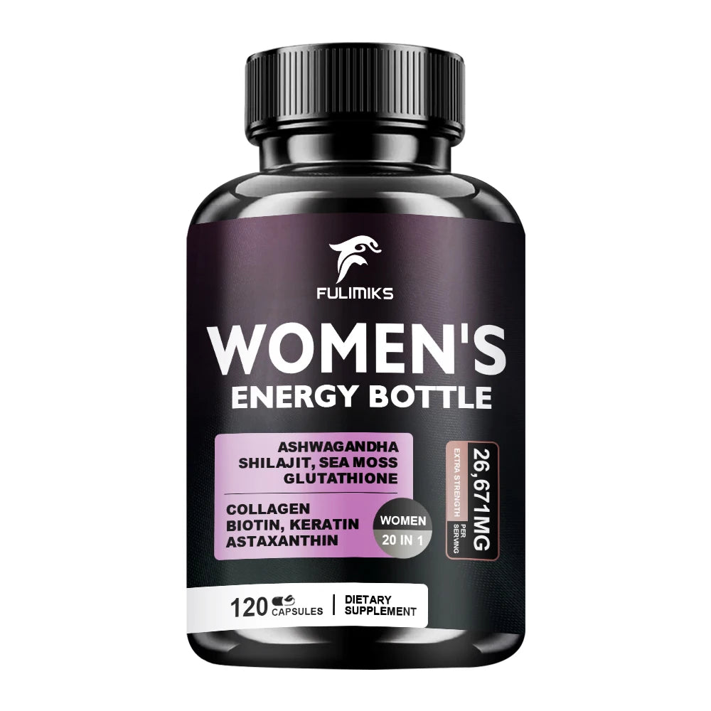 Women's Energy Pills Supplements with Sea Moss, Shilajit, Ashwagandha, Women's Health- 120 Capsules